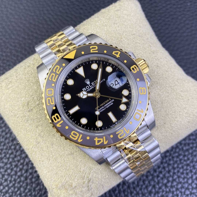 Rolex GMT-Master II 126713GRNR 904L YG/SS Black Dial Dots on YG/SS Jubilee Bracelet