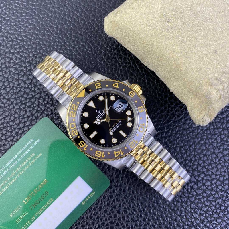 Rolex GMT-Master II 126713GRNR 904L YG/SS Black Dial Dots on YG/SS Jubilee Bracelet