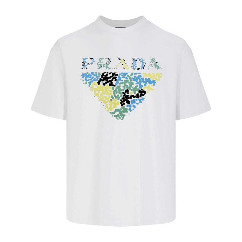 Pra*a cotton printed t-shirt white