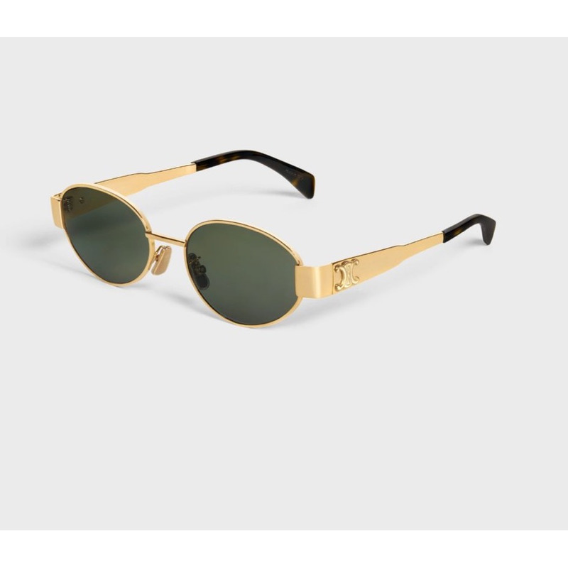 Ce**e metal triomphe sunglasses cl40235u gold green