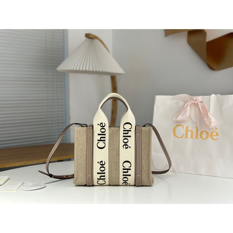 Chloe Kleine Woody Tote Bag Beige