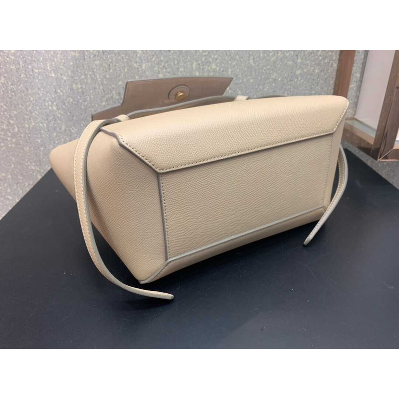 Ce**e micro belt bag in grained calfskin light taupe