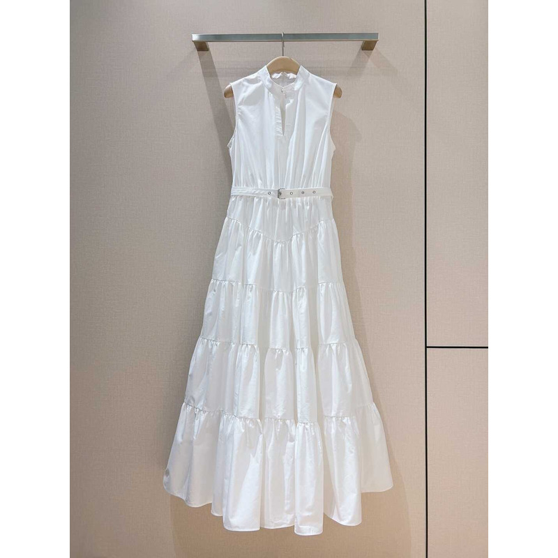 D*or mid-length dress white sleeveless