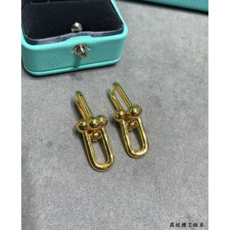 T*f*ny earings metal gold