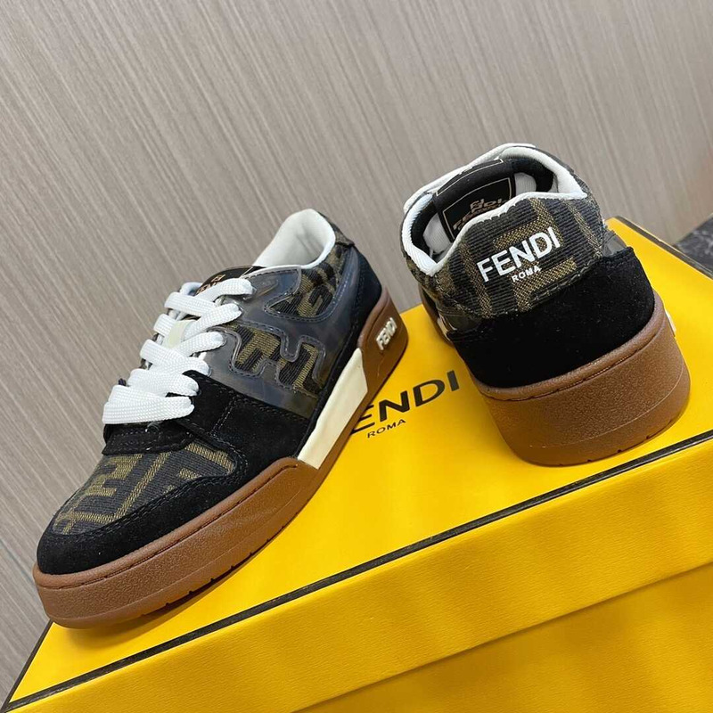 F**di match low top sneakers brown and black