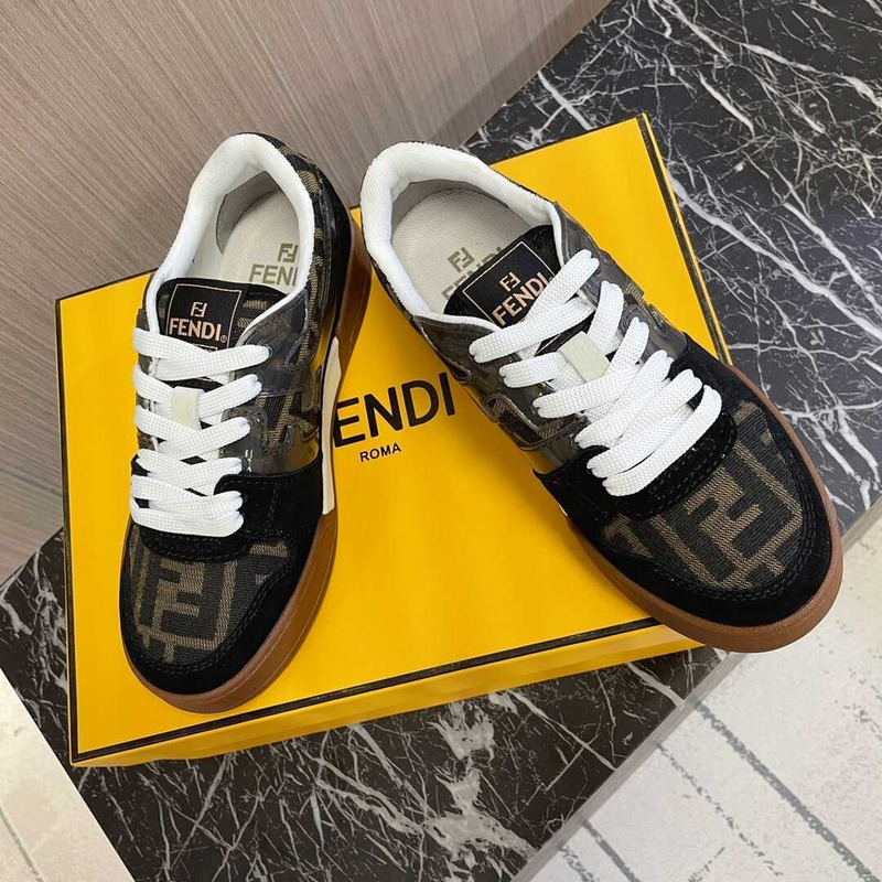 F**di match low top sneakers brown and black