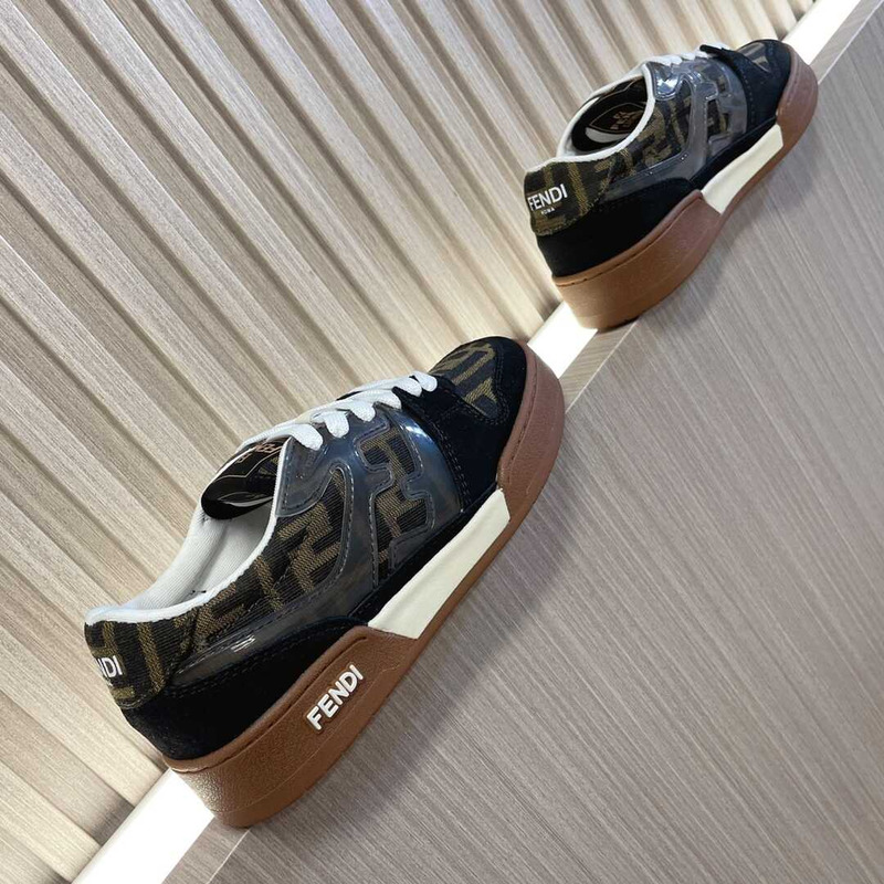 F**di match low top sneakers brown and black