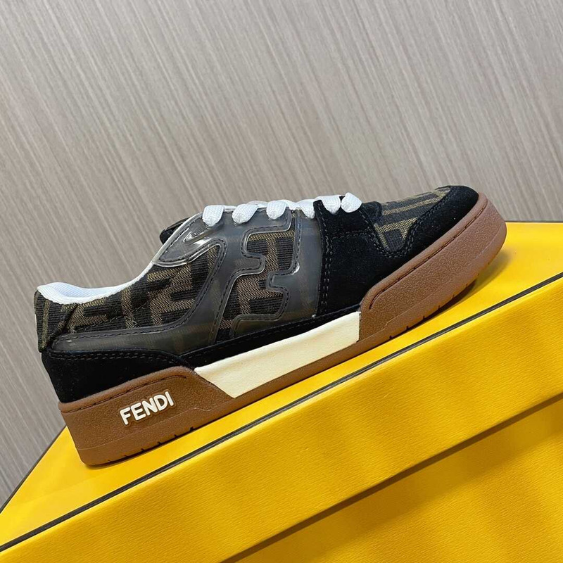 F**di match low top sneakers brown and black