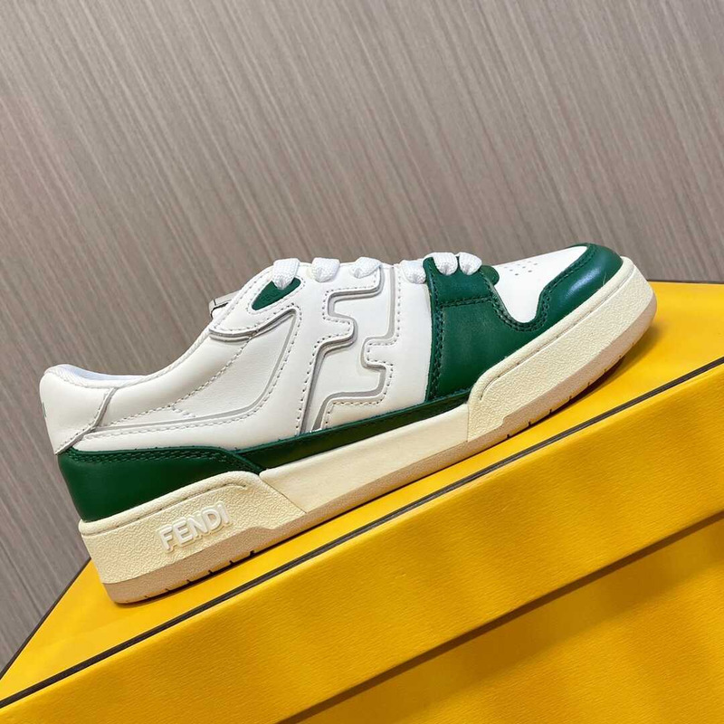 F**di match low top sneakers white and green