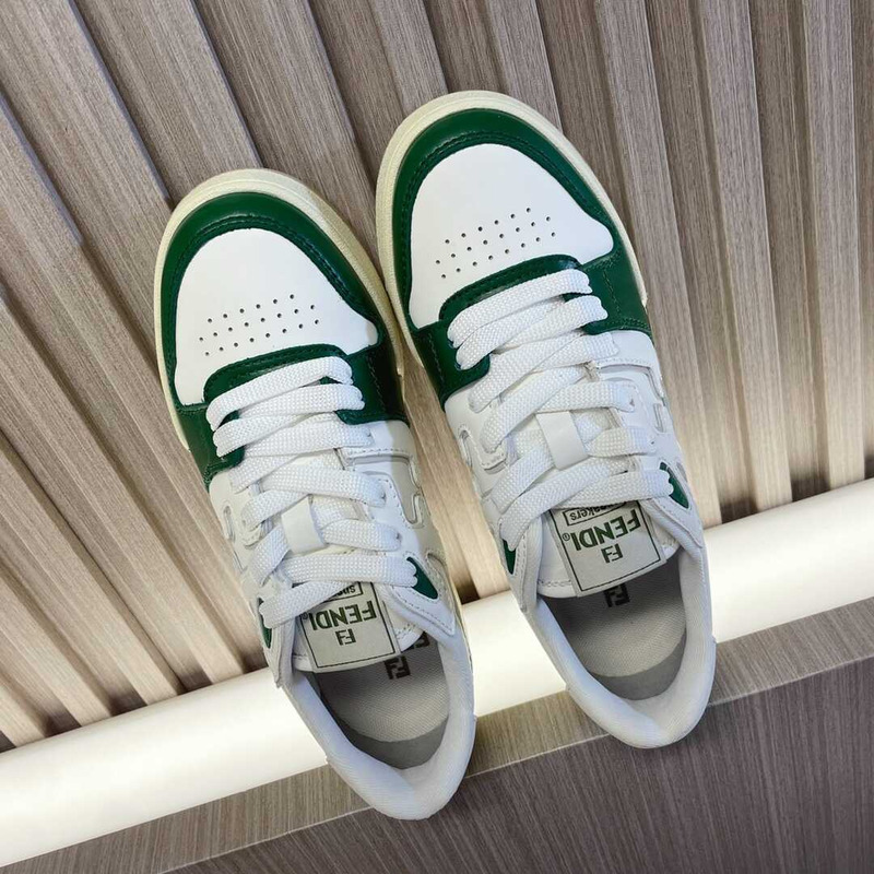 F**di match low top sneakers white and green