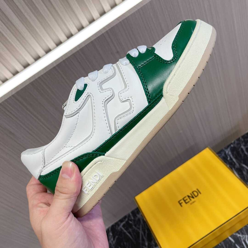 F**di match low top sneakers white and green