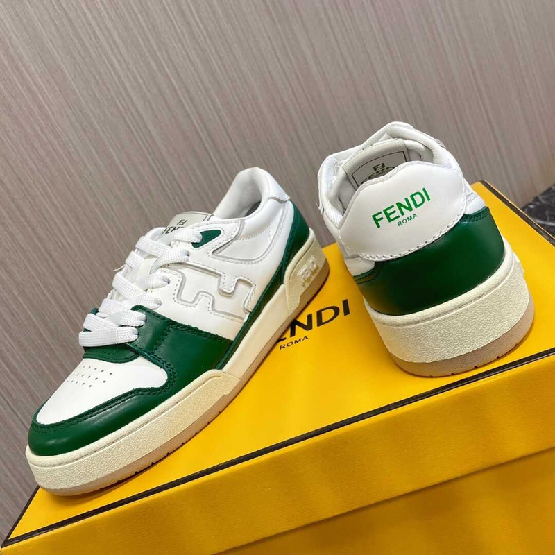 F**di match low top sneakers white and green