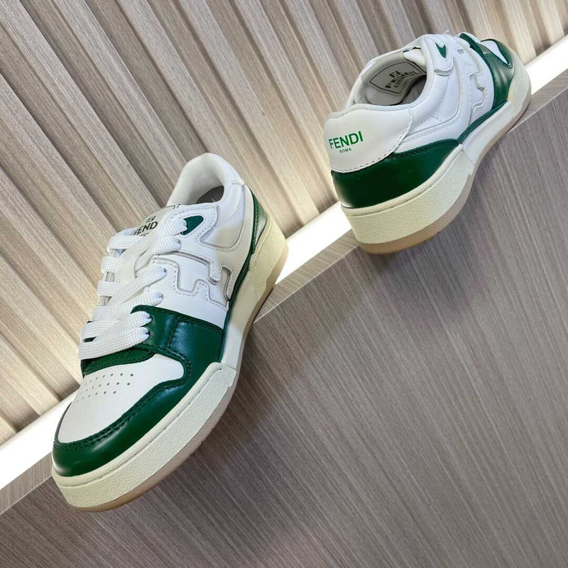 F**di match low top sneakers white and green