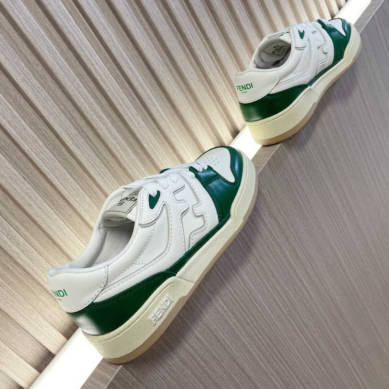 F**di match low top sneakers white and green