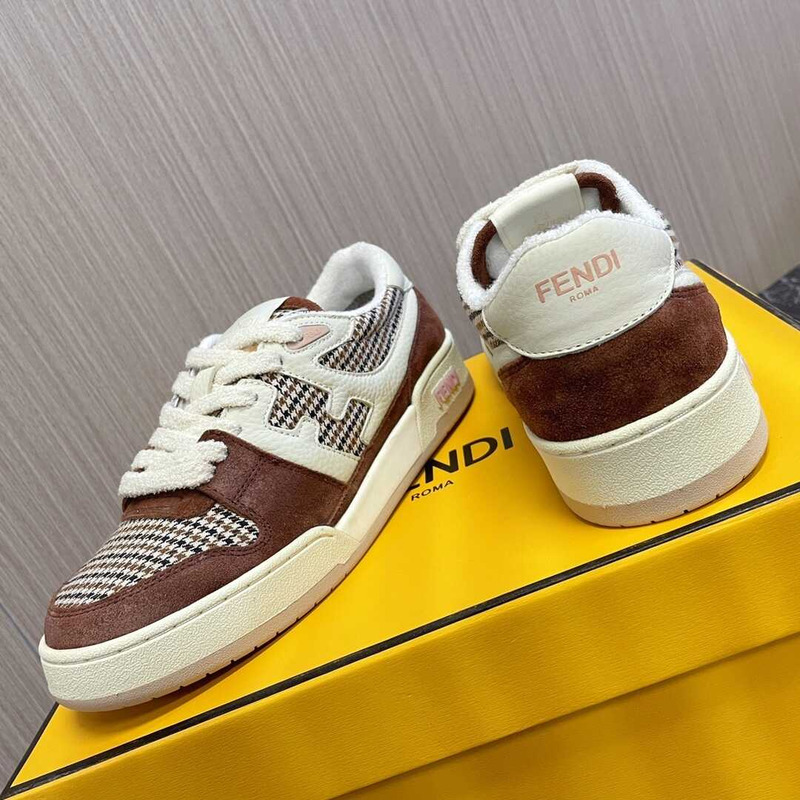 F**di match low top sneakers dark brown