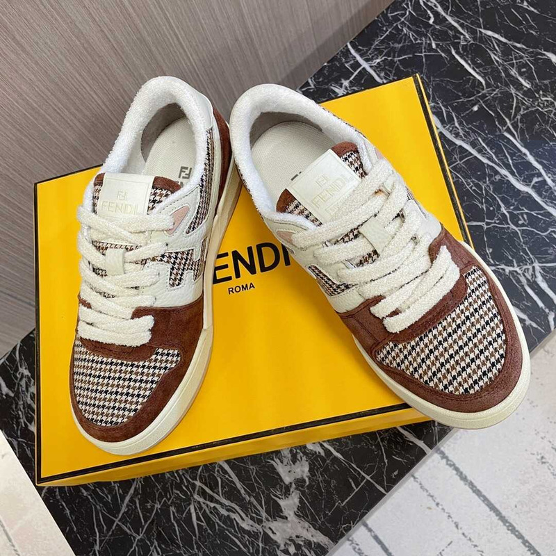 F**di match low top sneakers dark brown