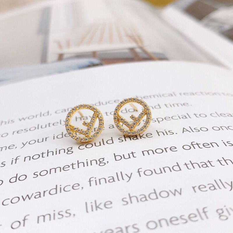 F**di f crystal earrings gold