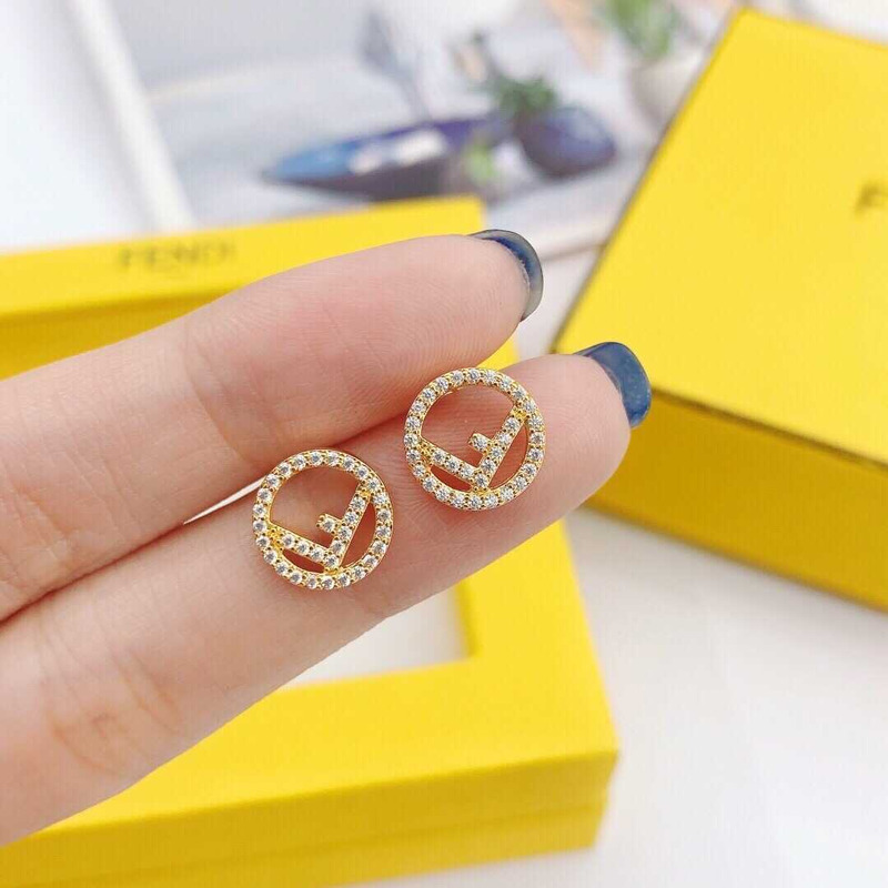 F**di f crystal earrings gold