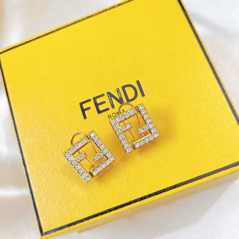 F**di forever earrings with crystal gold