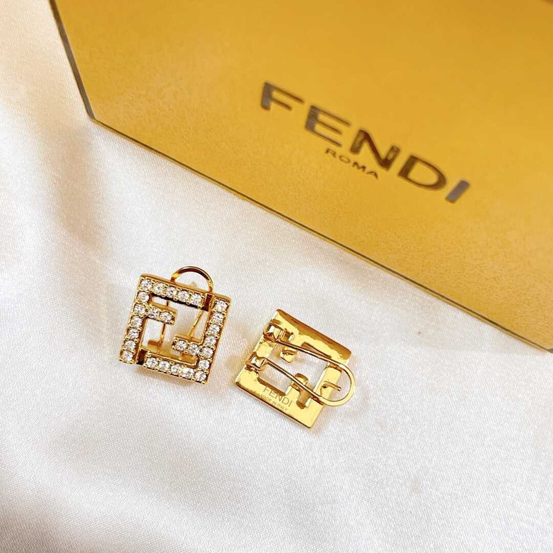 F**di forever earrings with crystal gold