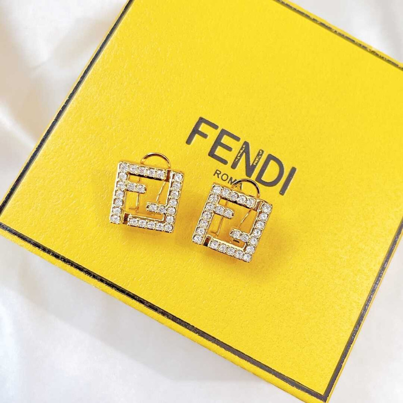 F**di forever earrings with crystal gold