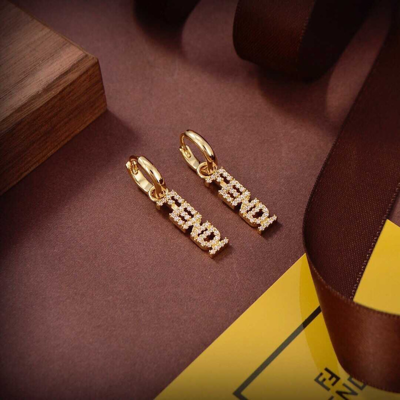 F**di logo earrings gold