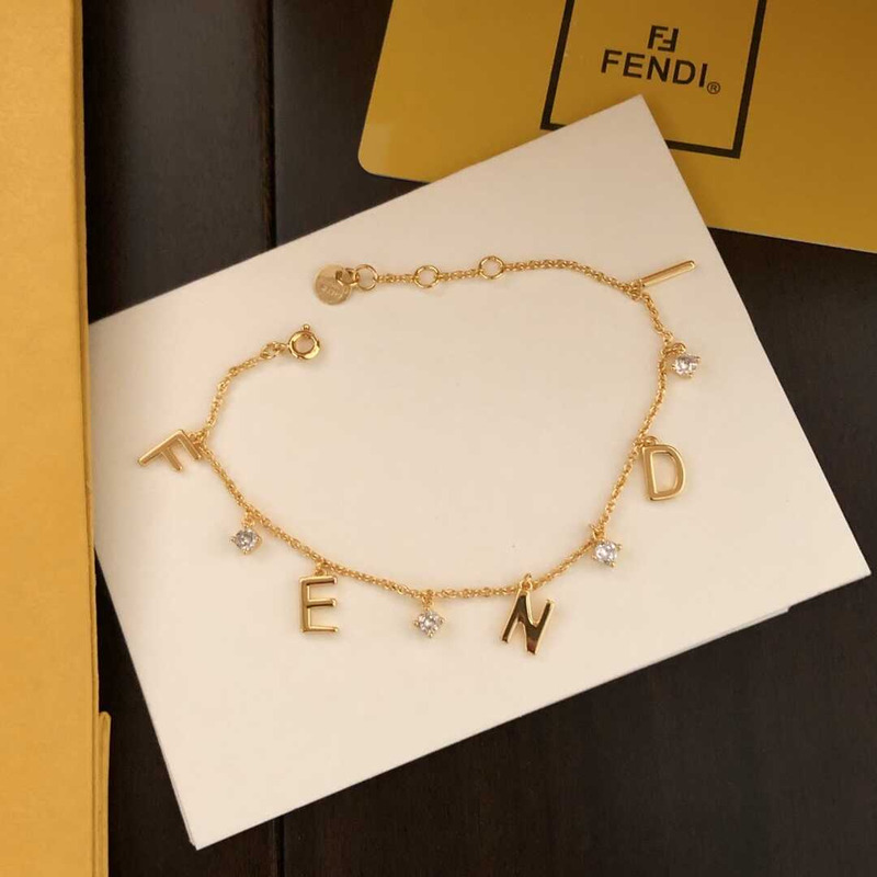 F**di logo bracelet gold