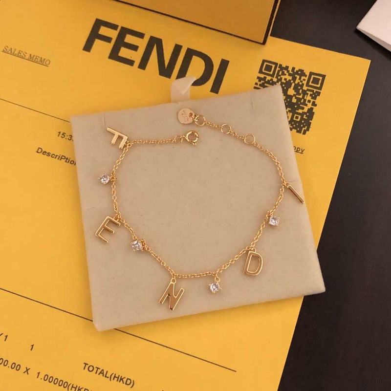 F**di logo bracelet gold