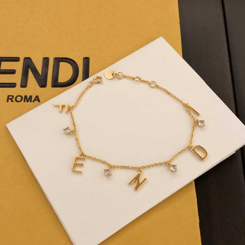 F**di logo bracelet gold