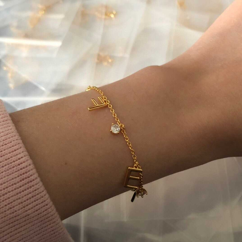 F**di logo bracelet gold