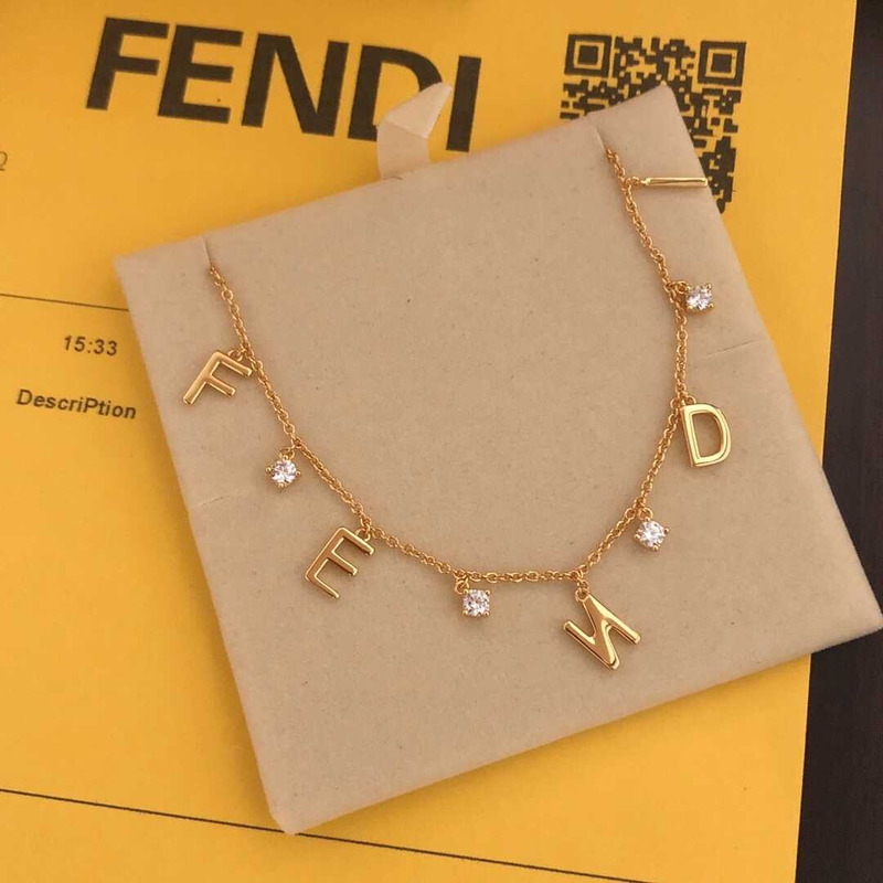 F**di logo necklace gold