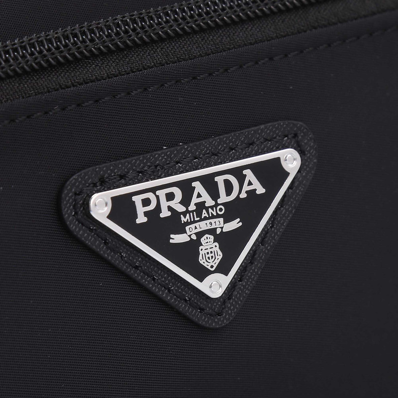 Pra*a unisex nylon plain crossbody logo hip packs