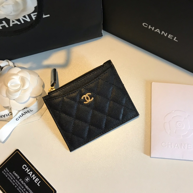 Ch*el card holder caviar black