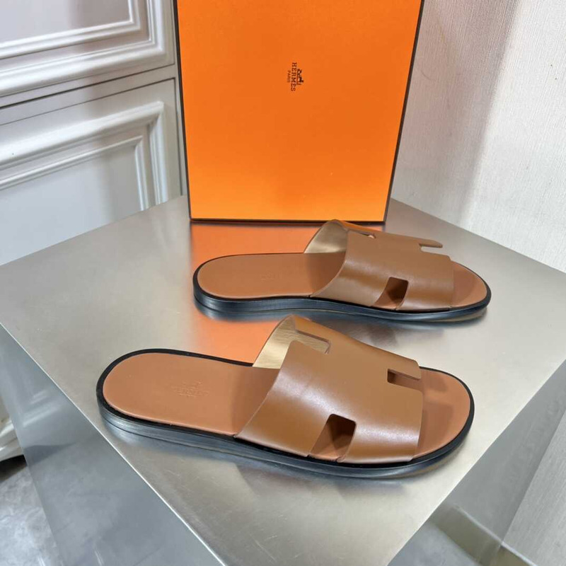 H**mes lzmir sandals for men brown