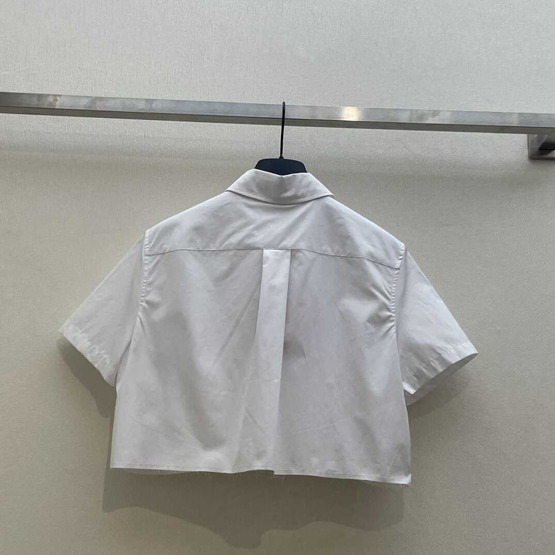 Miu Miu Cropped Shirt White