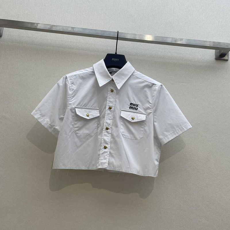 Miu Miu Cropped Shirt White