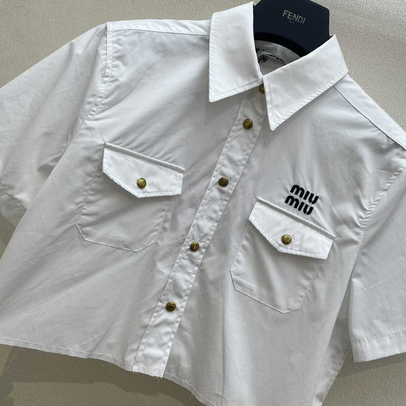 Miu Miu Cropped Shirt White