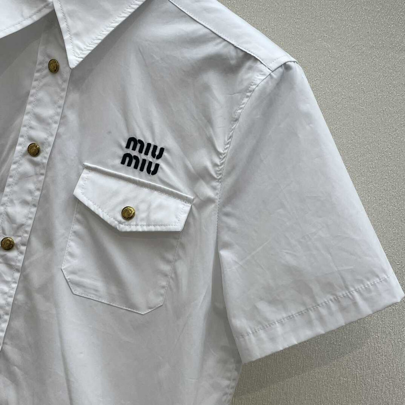 Miu Miu Cropped Shirt White