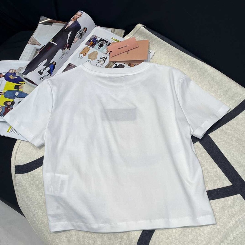 Miu Miu Cotton T-Shirt White