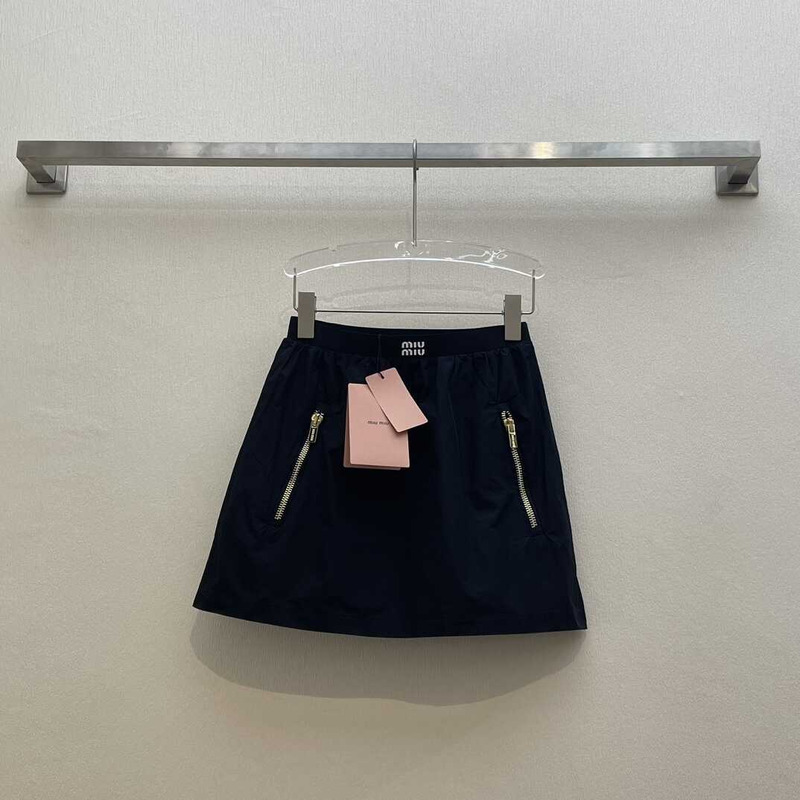 Miu Miu Zipped Short Skirts Black