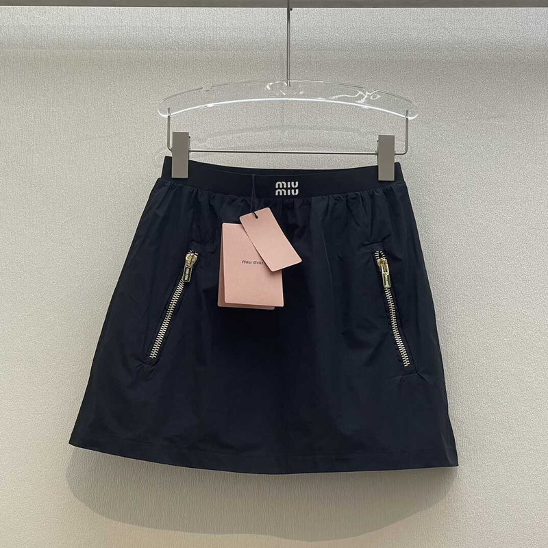 Miu Miu Zipped Short Skirts Black