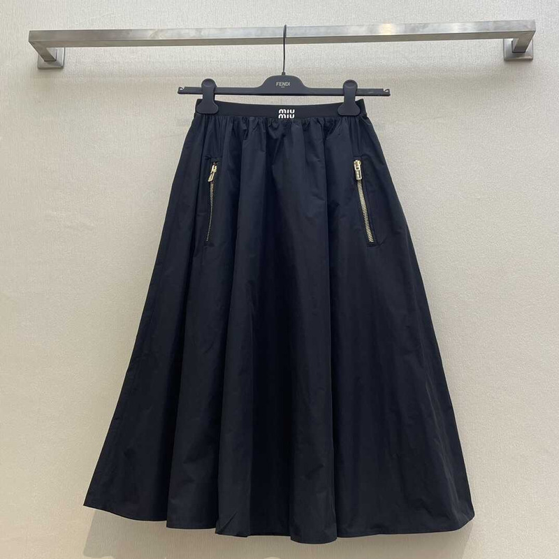 Miu Miu Zipped Long Skirts Black