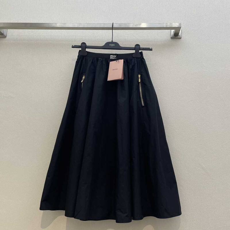 Miu Miu Zipped Long Skirts Black