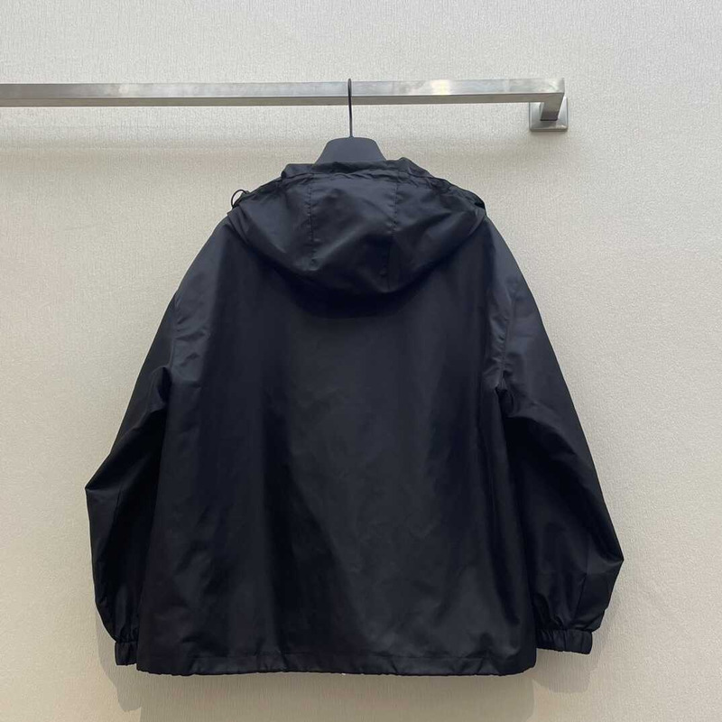 Pra*a re-nylon hooded jacket black