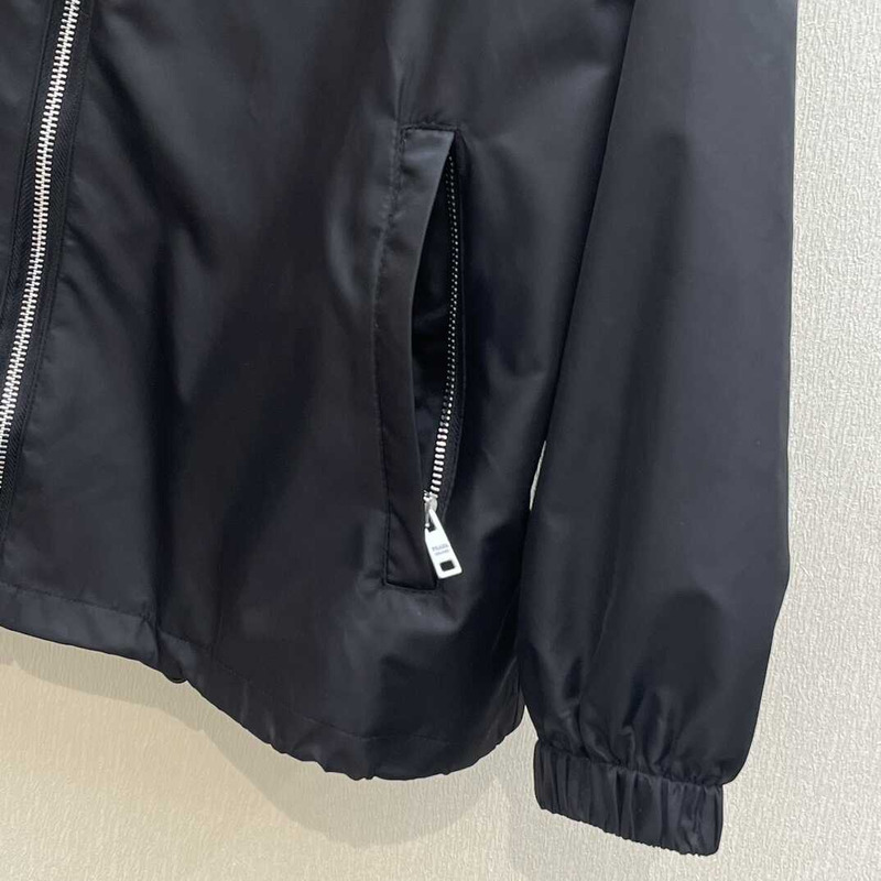 Pra*a re-nylon hooded jacket black