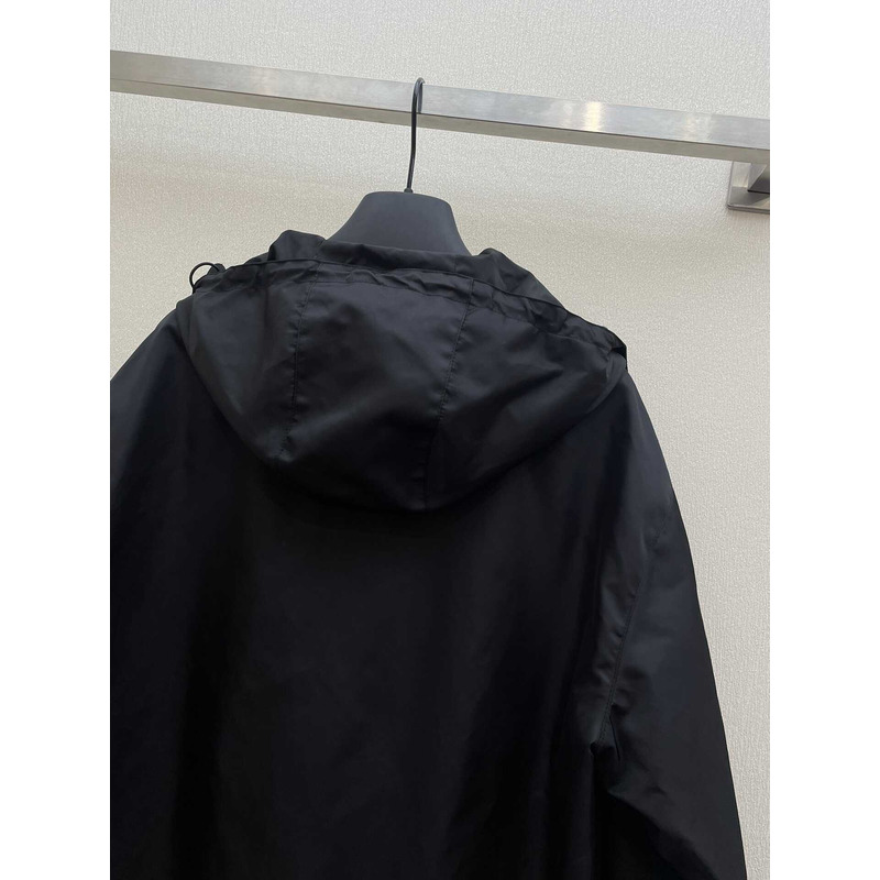 Pra*a re-nylon hooded jacket black