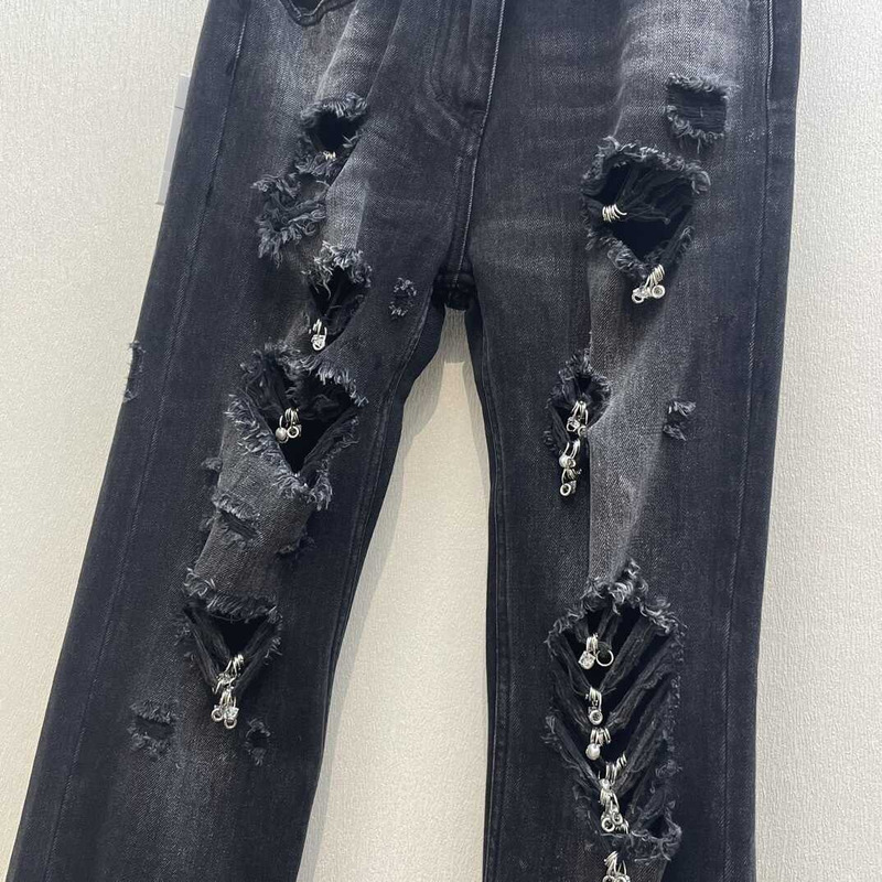 Givenchy Straight-Leg Distressed Jeans Black