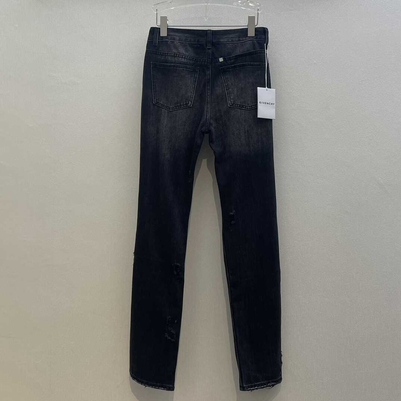 Givenchy Straight-Leg Distressed Jeans Black