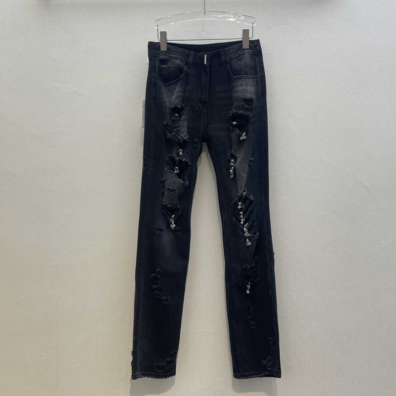 Givenchy Straight-Leg Distressed Jeans Black