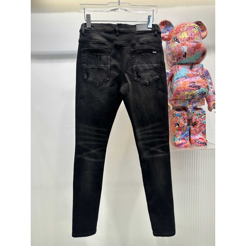 Amiri Artisanal Distressed Slim Jeans Black